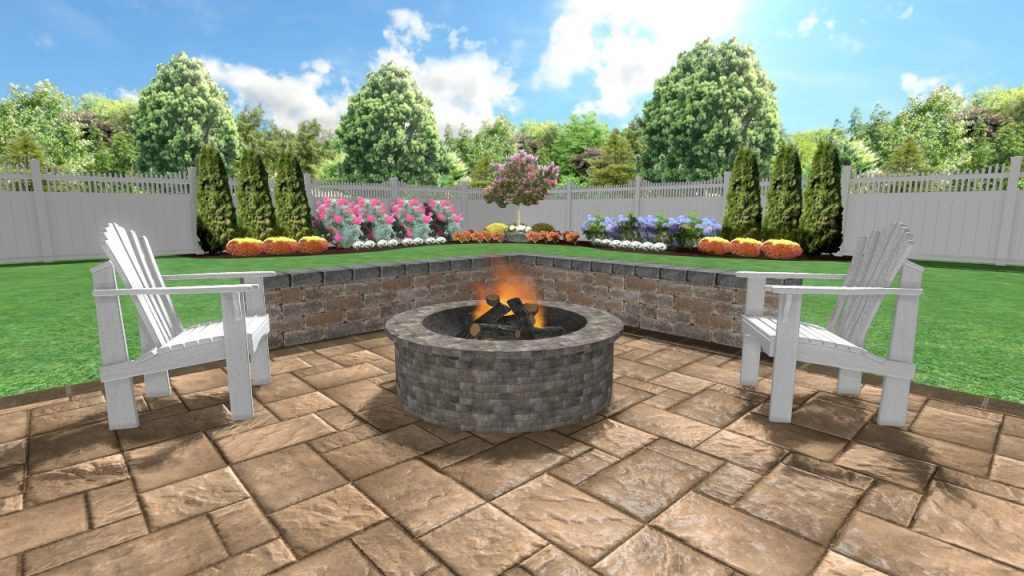 An inviting and well-appointed fire pit by Affordable Patio, offering a cozy retreat for enjoying the outdoors year-round