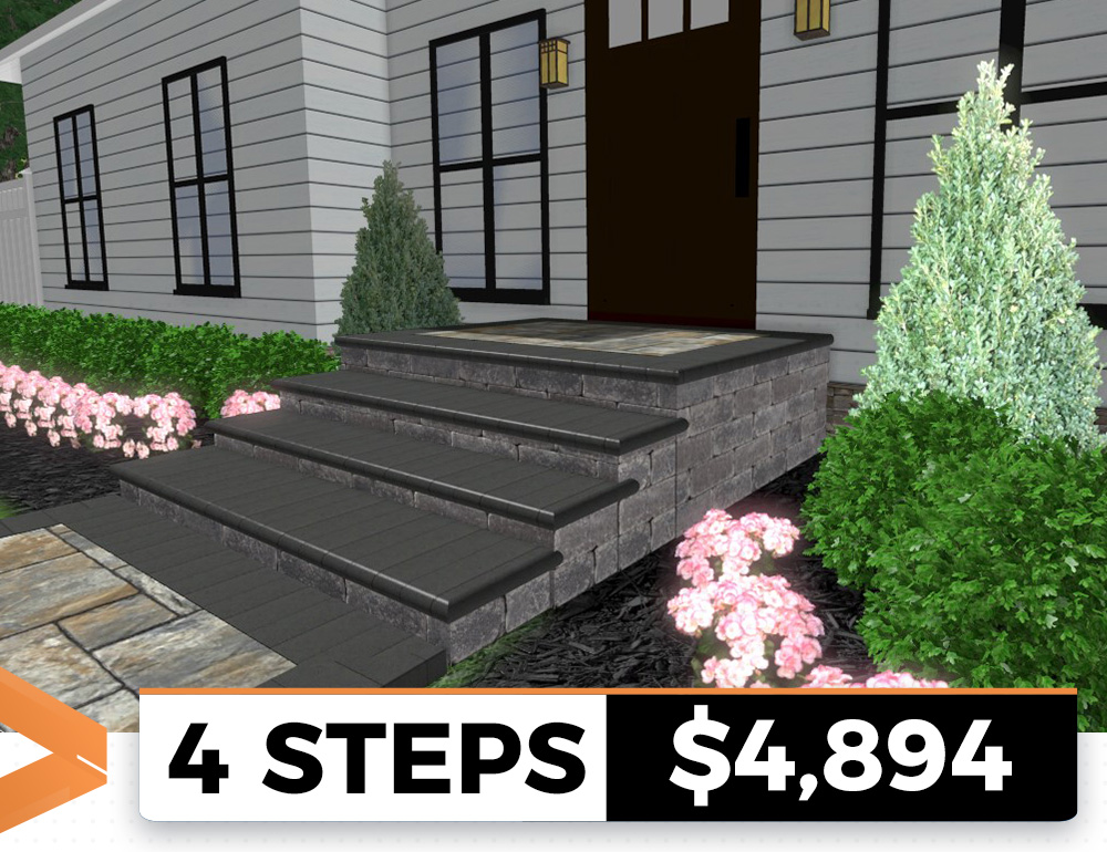 Natural stone steps that seamlessly blend with the surrounding natural environment