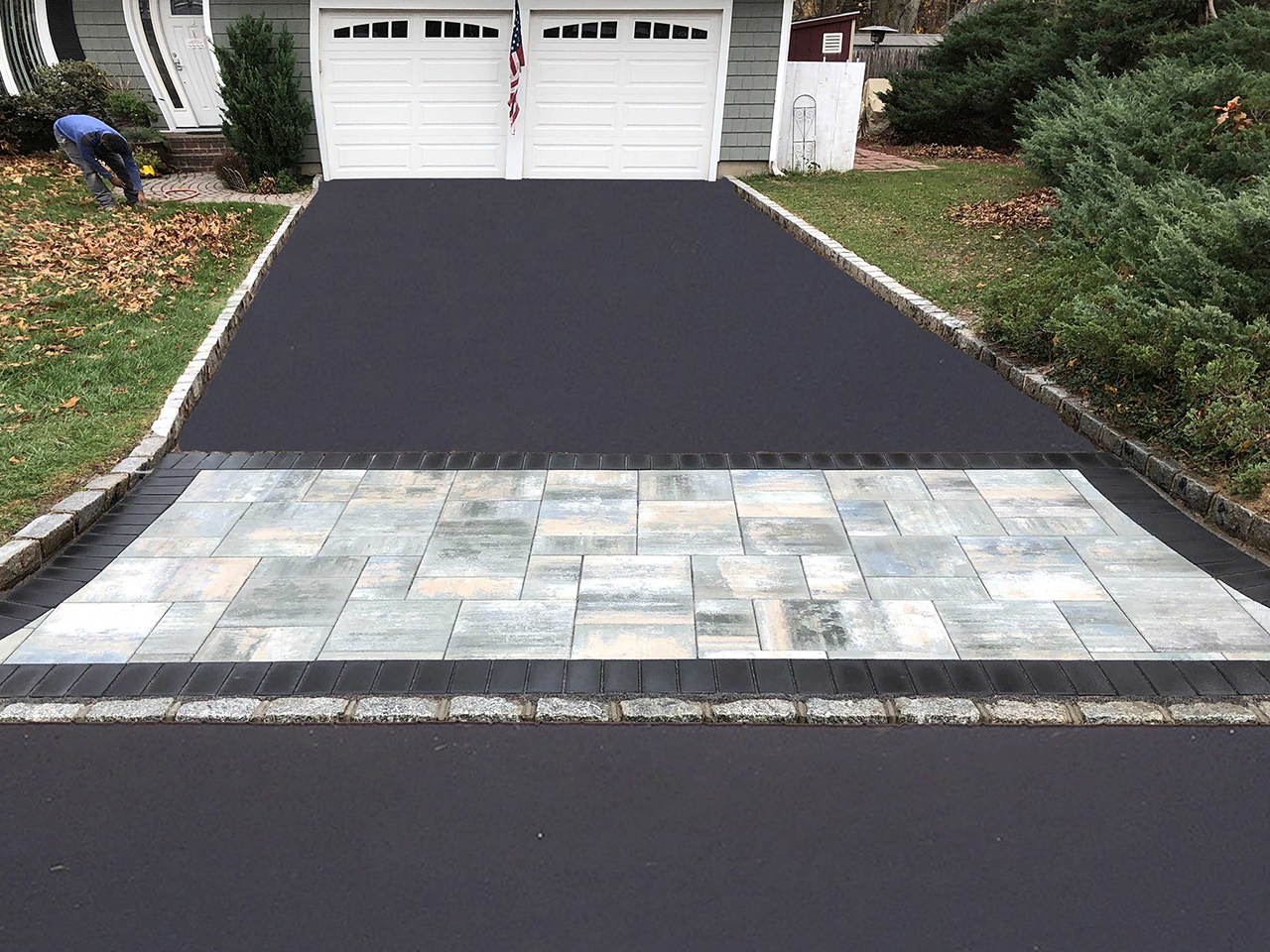 A professionally constructed driveway design by Affordable Patio, combining functionality and aesthetic beauty