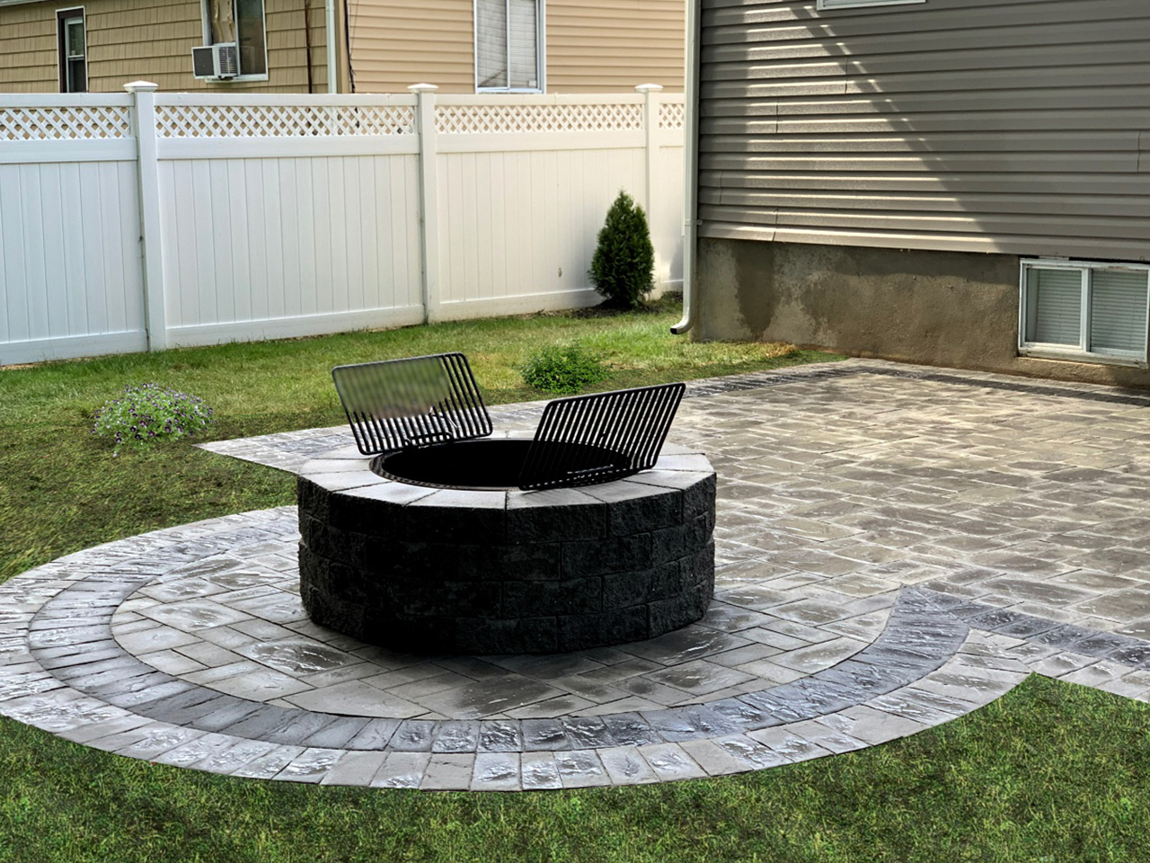 A focal point of the outdoor space, the Affordable Patio fire pit offers a perfect gathering spot for family and friends
