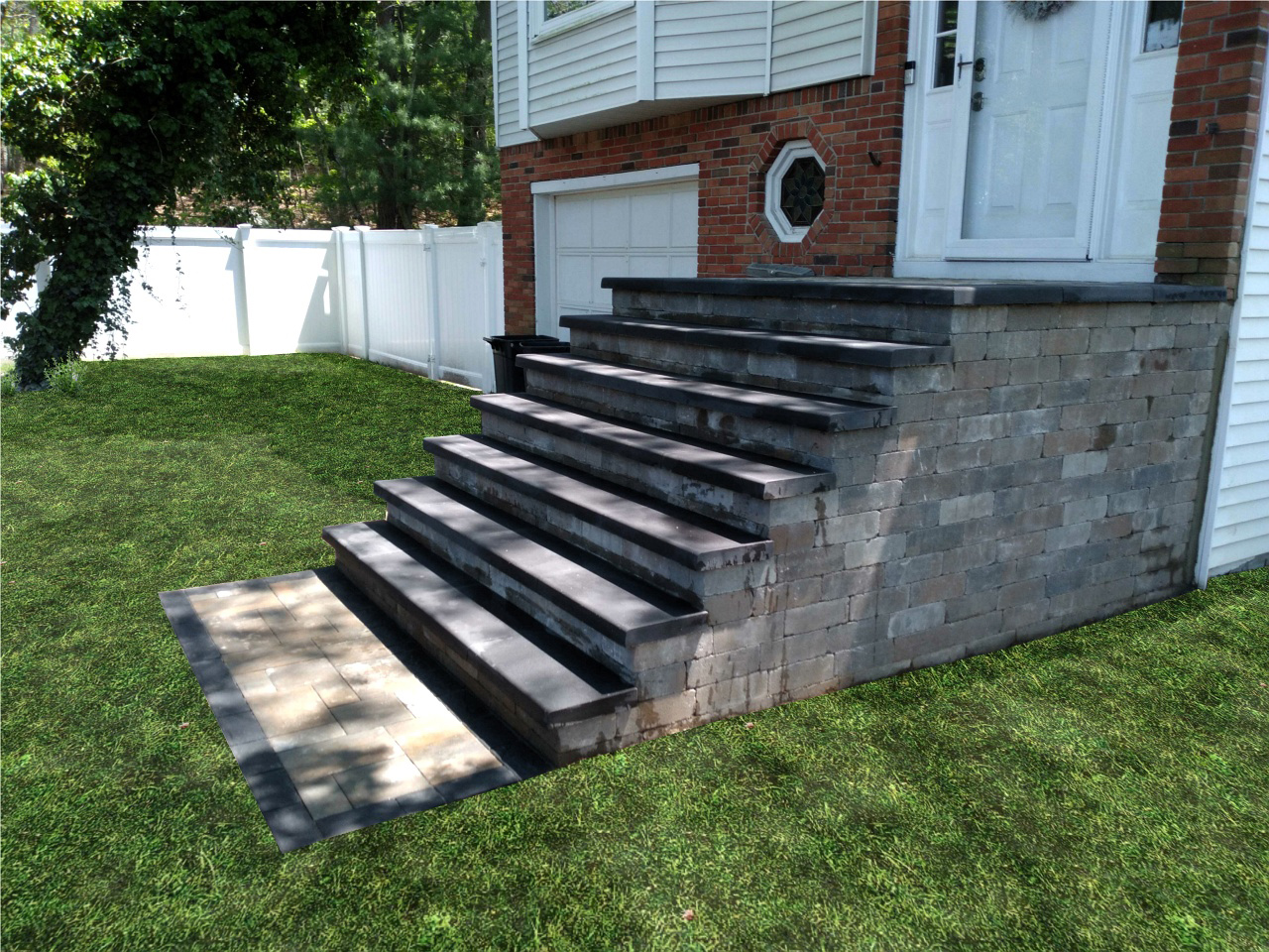 Natural stone steps that add a touch of natural charm and authenticity to the surroundings