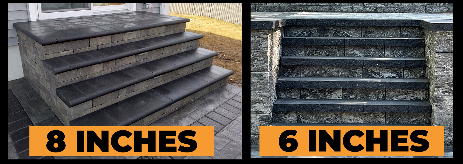 Natural stone steps with unique textures that add visual interest to the landscape