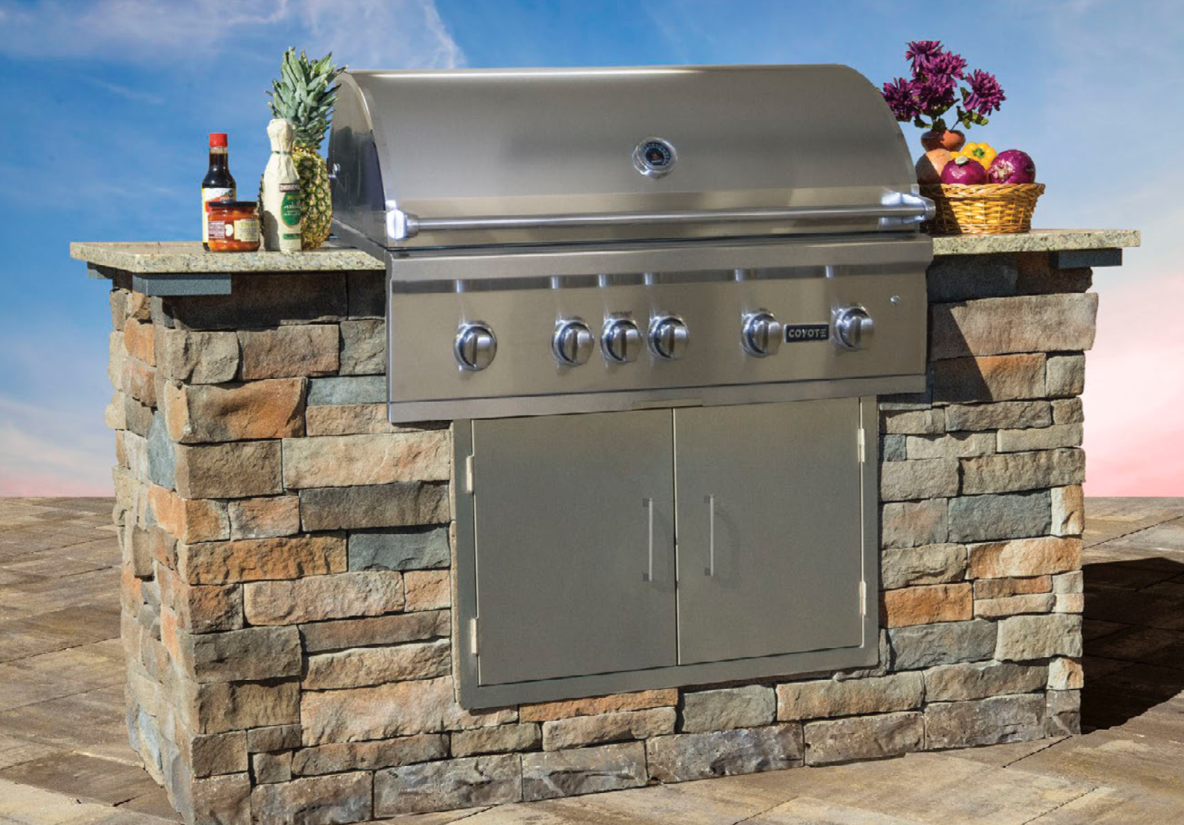 outdoor bbq installation. A ready-to-use grill, bbq