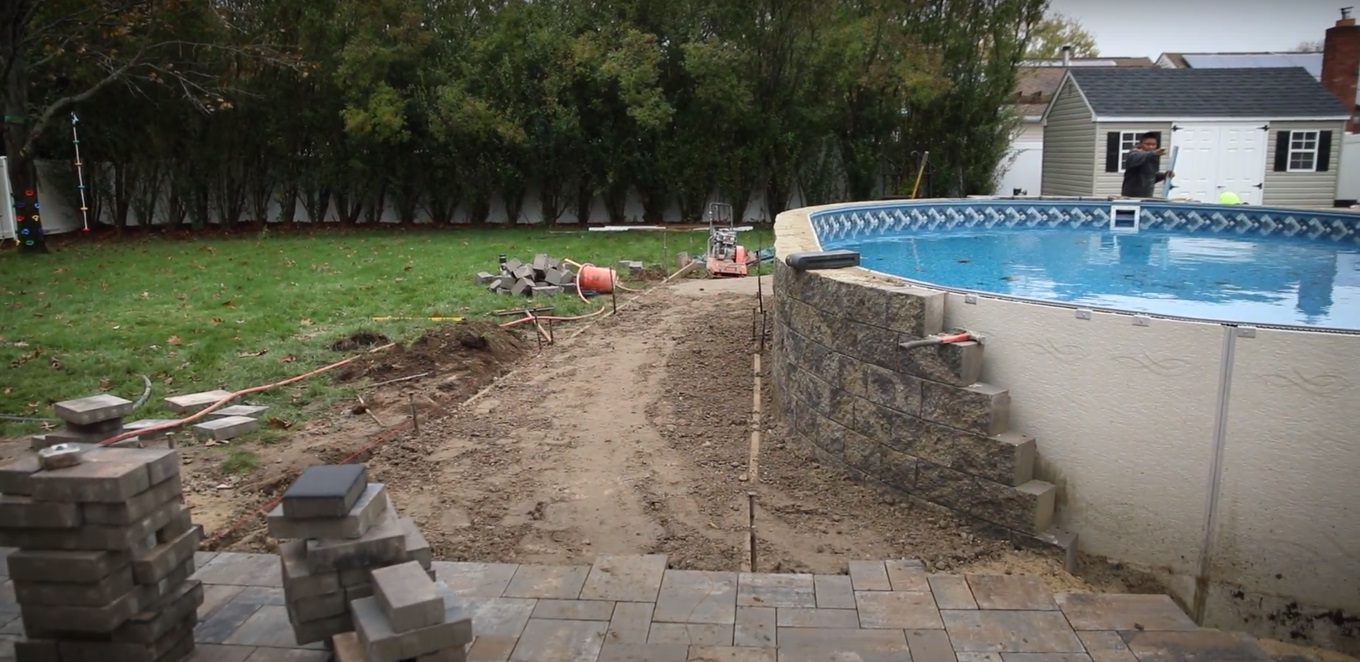 Pool pavers, installing pavers patio around an above ground pool