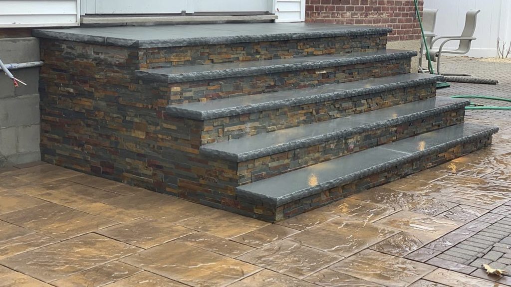Natural stone steps with a rustic look and organic charm