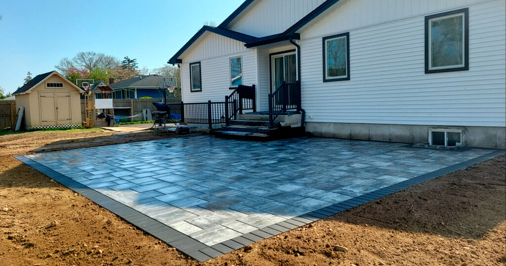 cambridge paving stone patio installation in suffolk county