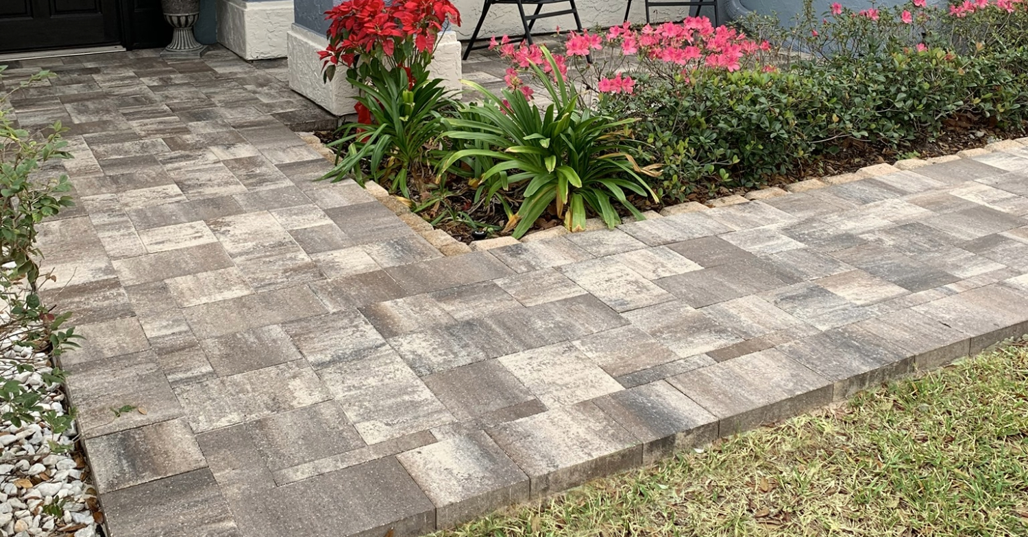 walkway paver design ideas for Florida curb appeal
