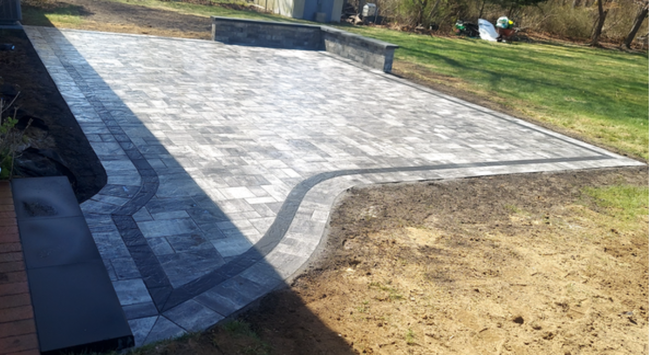 paver patio base preparation with crushed stone in New Hampshire