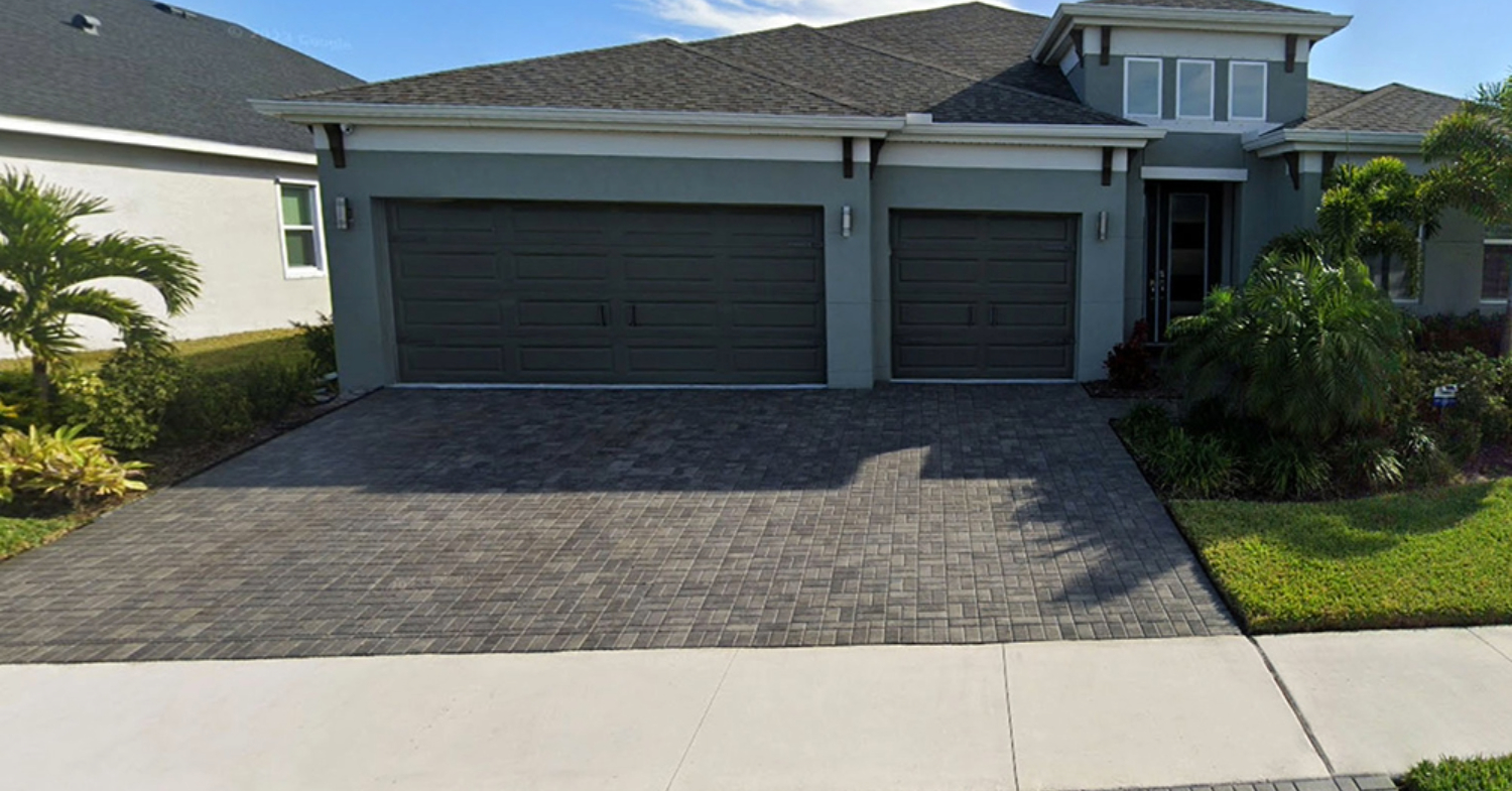 paver driveway installation in Florida home