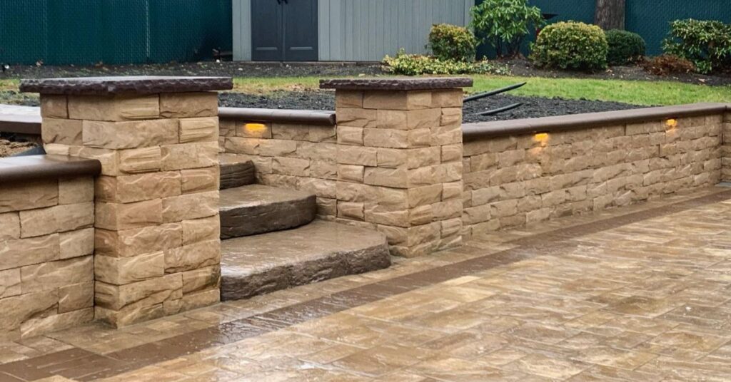 A residential retaining wall contractor project review in a Suffolk County layout
