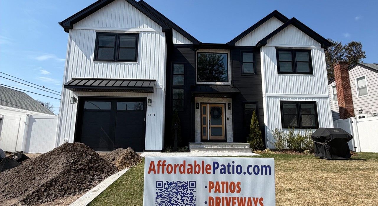 Patio building codes Long Island planning table with paver layout, setback notes, and building permits