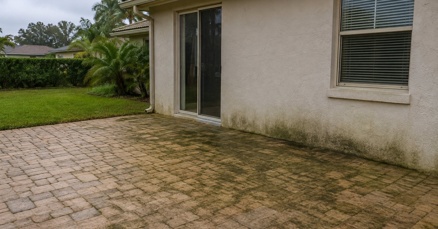 algae on Florida pavers